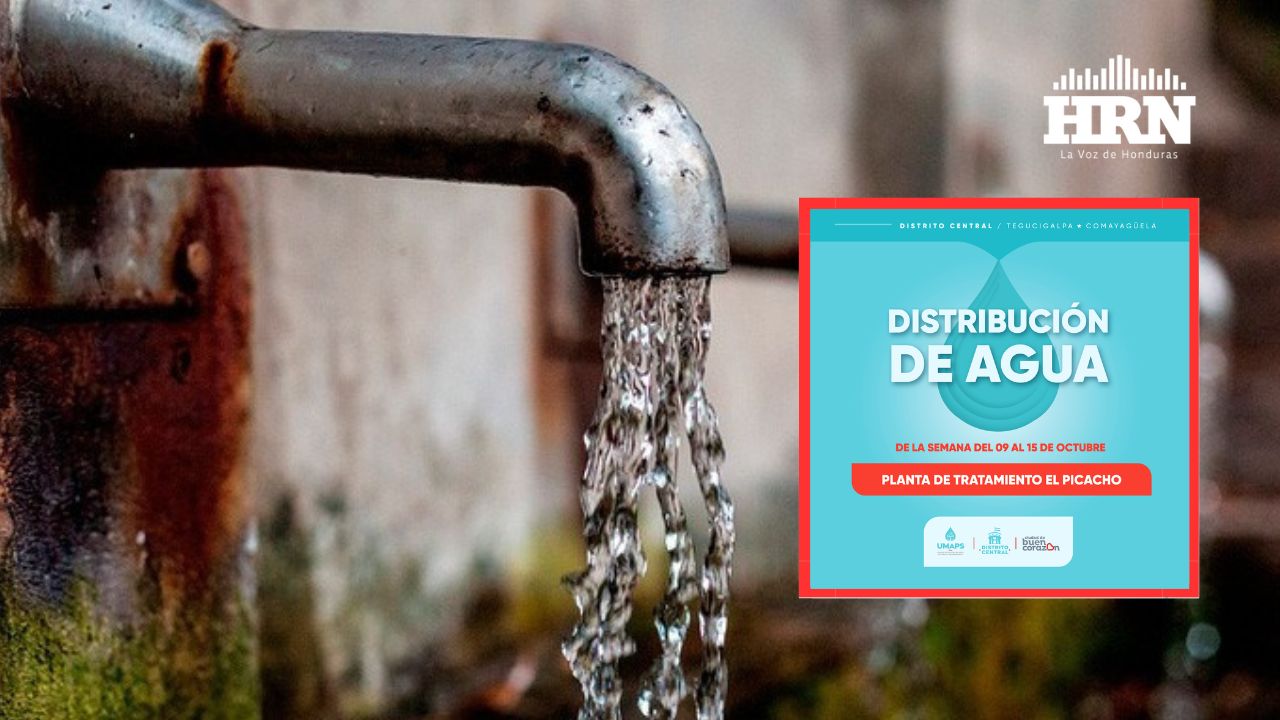 Horario de distribución de agua potable desde el 9 hasta el 15 de octubre en la capital