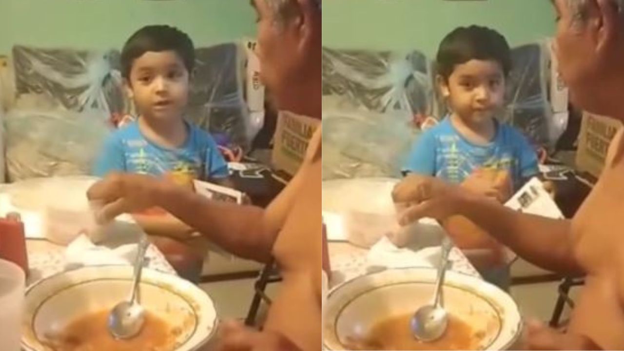 ¡Ternura de nieto!, niño dice que su verdadero papá es su abuelito