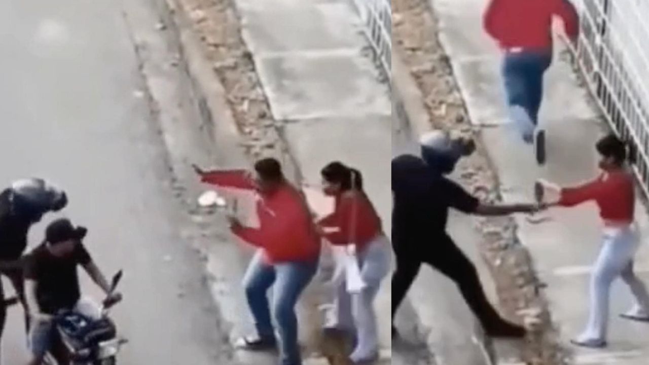 VIDEO: Hombre abandonó a su novia en asalto, así reaccionaron los ladrones