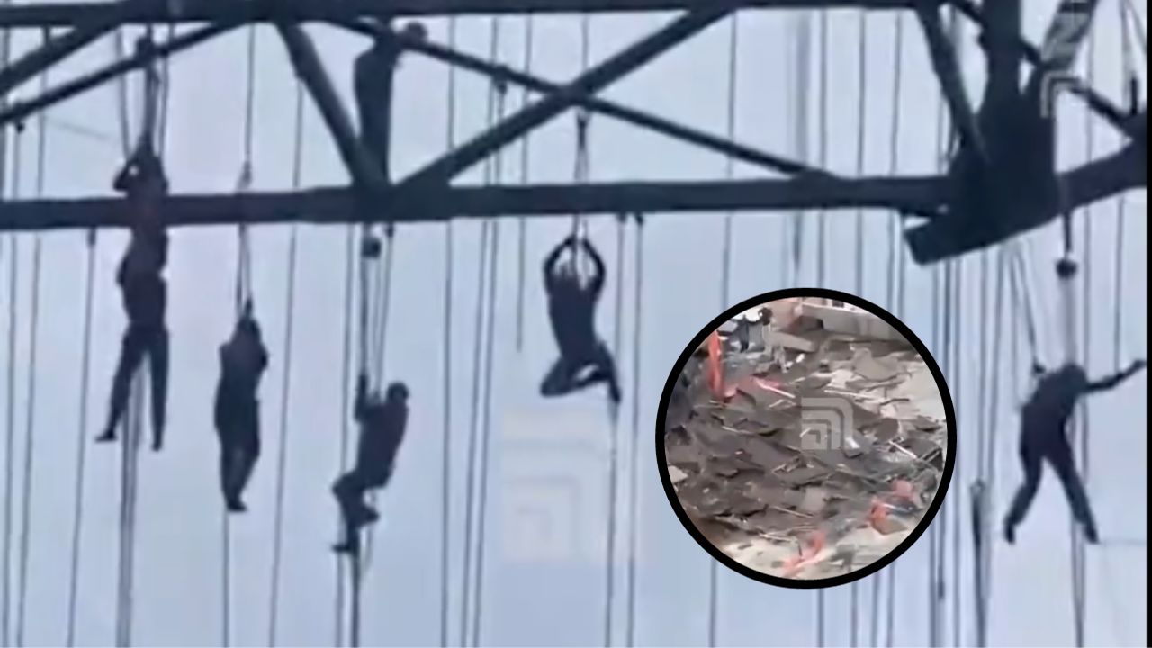Vídeo revela cómo se salvaron de milagro obreros al caer andamio en un piso 33 en Brasil