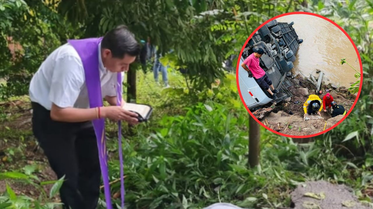 Sacerdote rindió misa en el lugar donde ocurrió accidente de migrantes en Santa Rosa de Copán