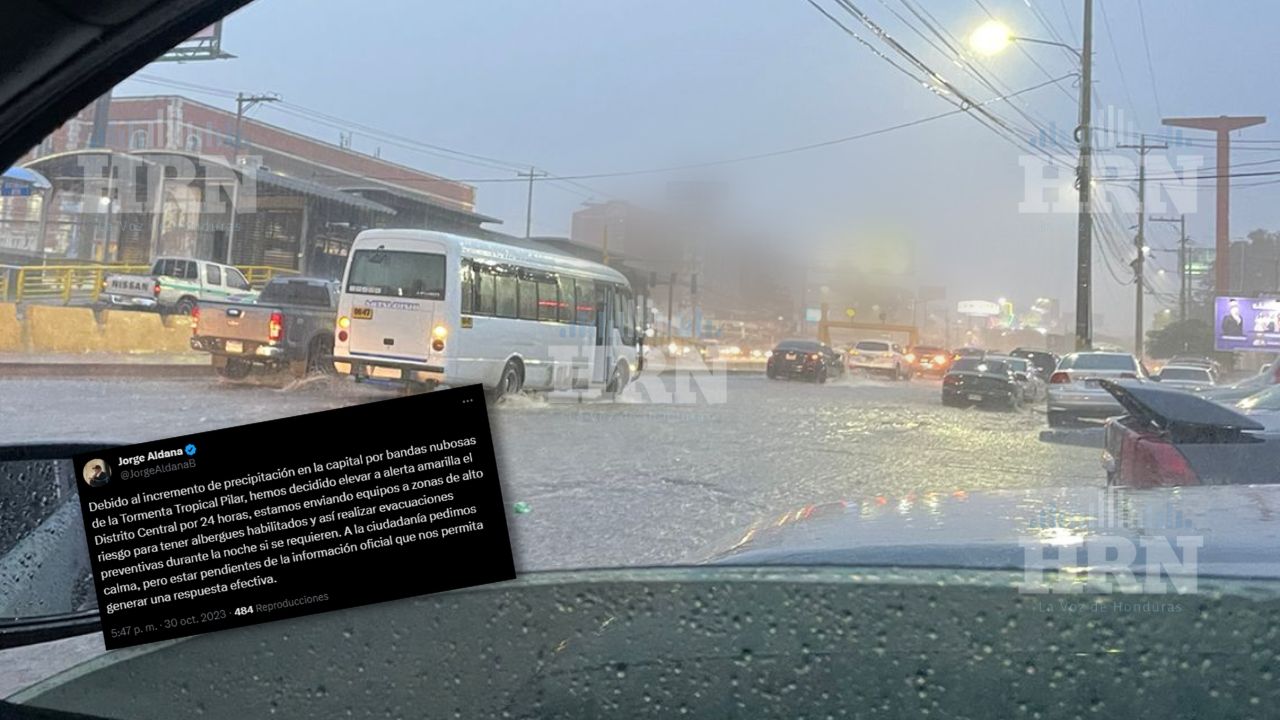 Tormenta Pilar: Alerta amarilla emite AMDC ante lluvias en la capital de Honduras