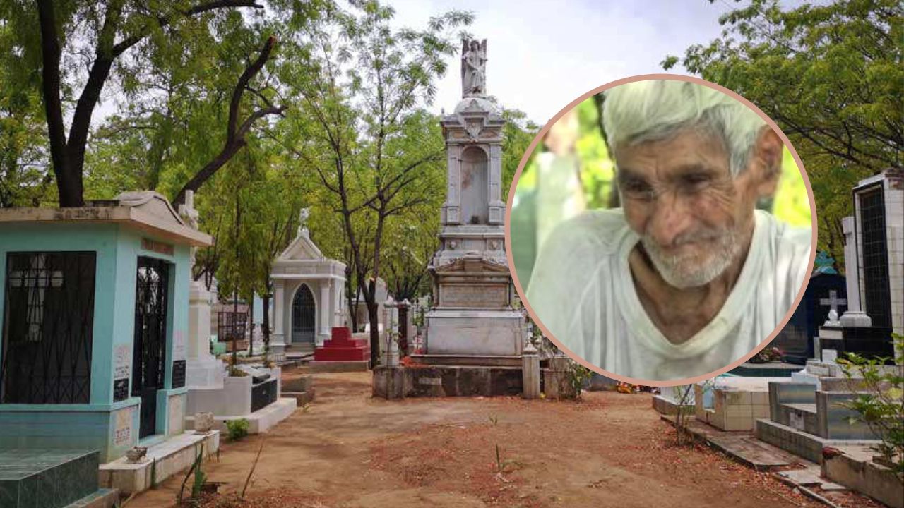 Imagen de 'Valía oro', anciano visita la tumba de su esposa desde hace 35 años