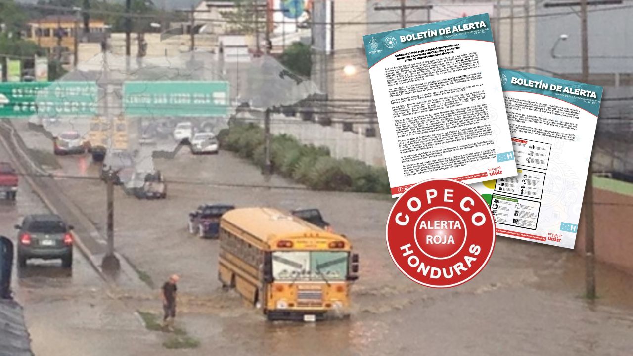 Copeco emite alerta roja emite para ocho departamentos por lluvias derivadas de frente frío