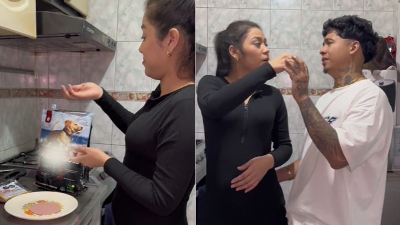'El antojo más extraño', embarazada obligó a su novio  a probar comida de perro con jamón