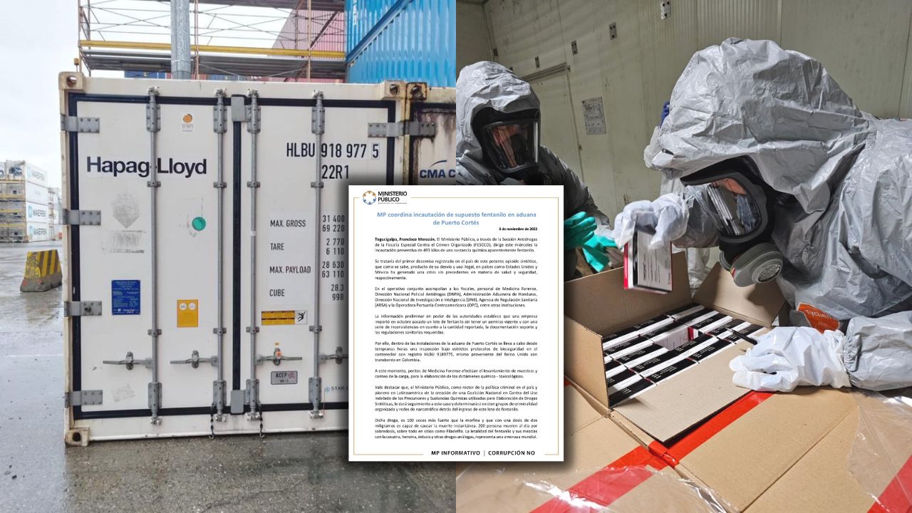 Imagen de Incautan fuerte cargamento de fentanilo en Puerto Cortés