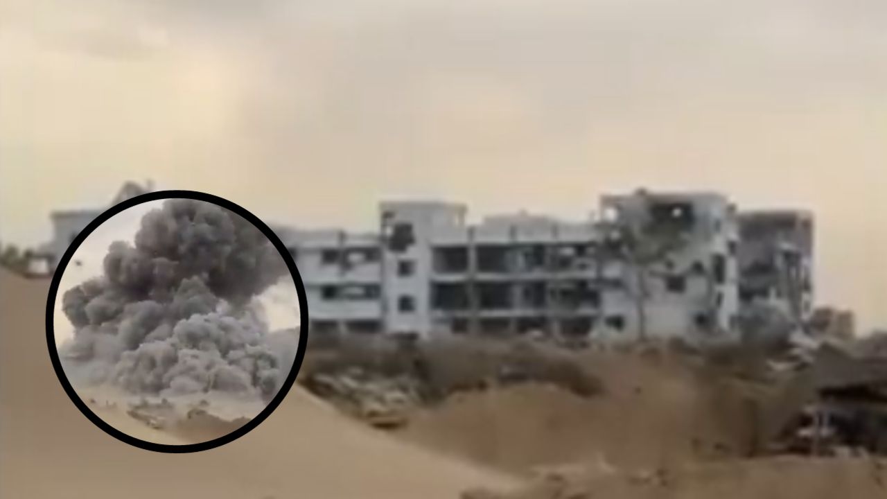 Imagen de VÍDEO: Captan momento en que explotó edificio del Parlamento de Hamás en Gaza