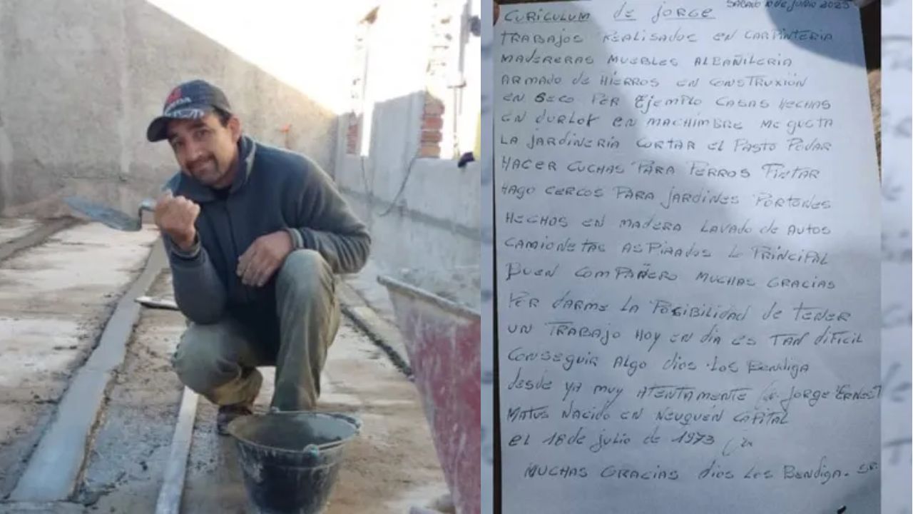 Imagen de 'Gracias, Dios les bendiga', hombre presentó su hoja de vida escrita a mano y fue contratado