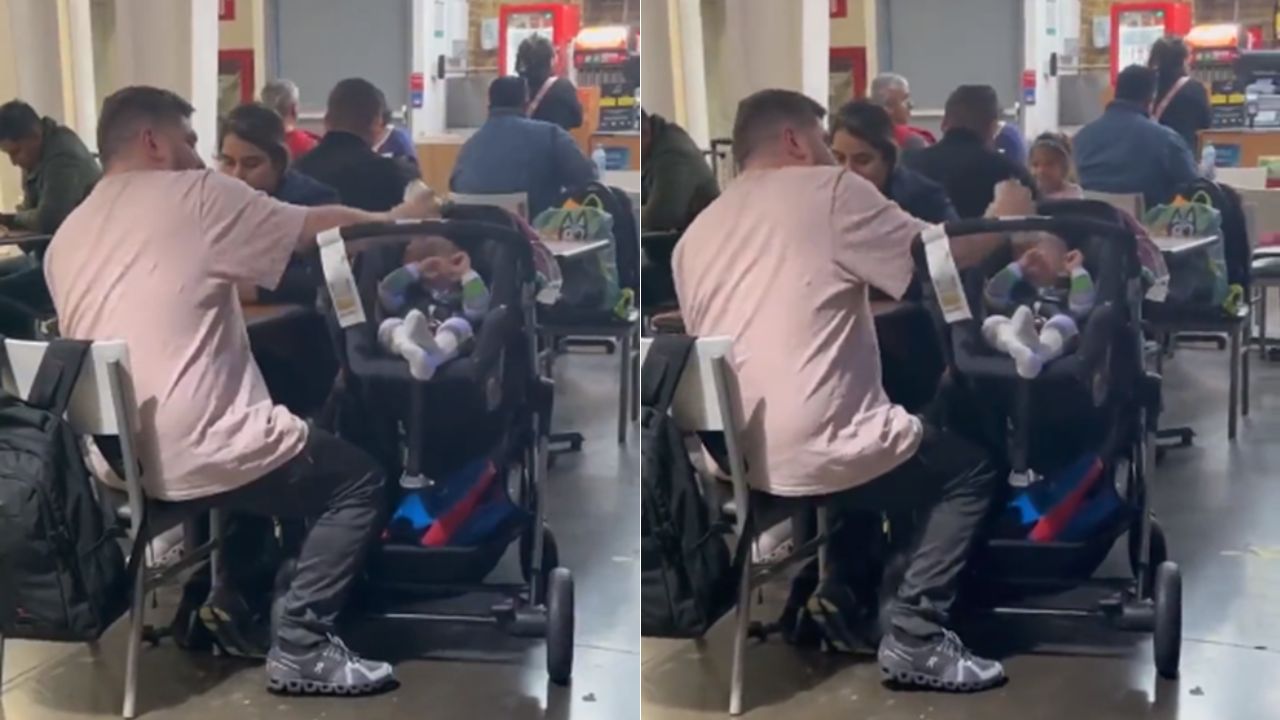 Imagen de Indignante video: captan a hombre golpeando la cabeza de un bebé en un aeropuerto