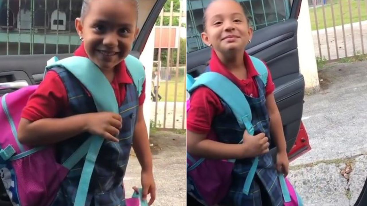 VIDEO: Niña reacciona apenada porque su padre le gritó 'te amo' en su escuela