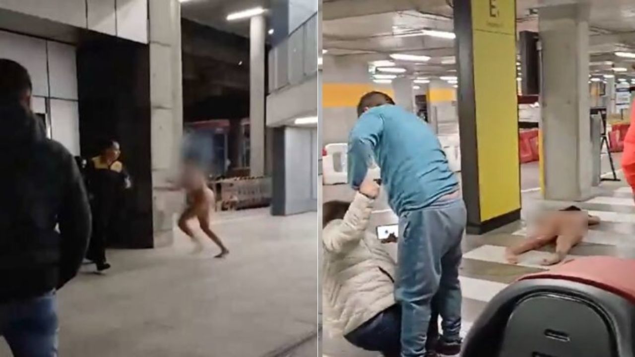 Video mujer aeropuerto Twitter: una fémina sin ropa ataca a personas en el aeropuerto de Santiago, Chile