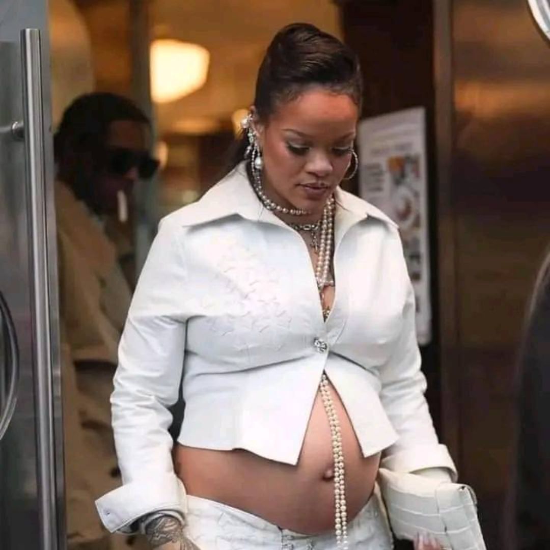 Fotografía difundida en redes sociales sobre el supuesto tercer embarazo de Rihanna. Foto: X