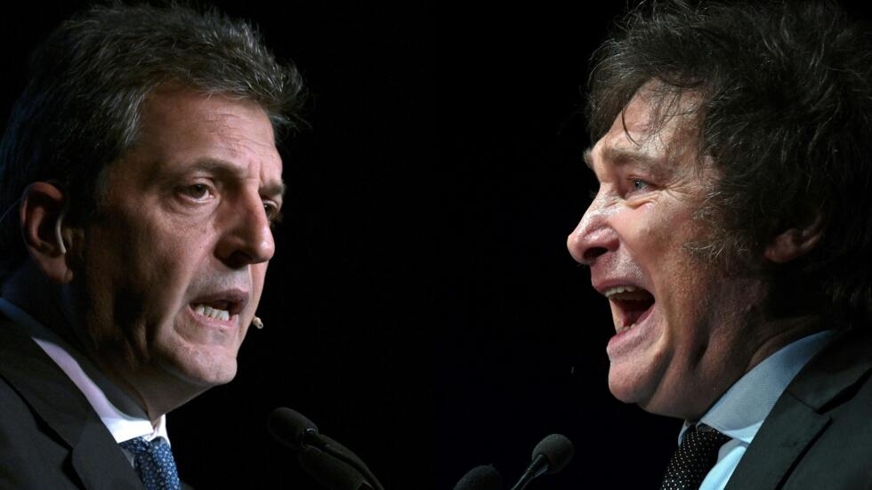 Entre Sergio Massa y Javier Milei está el próximo presidente de Argentina. Foto: France24