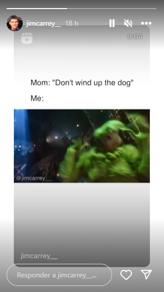 Última historia que ha publicado Jim Carrey en su cuenta de Instagram. Foto: Diseño HRN