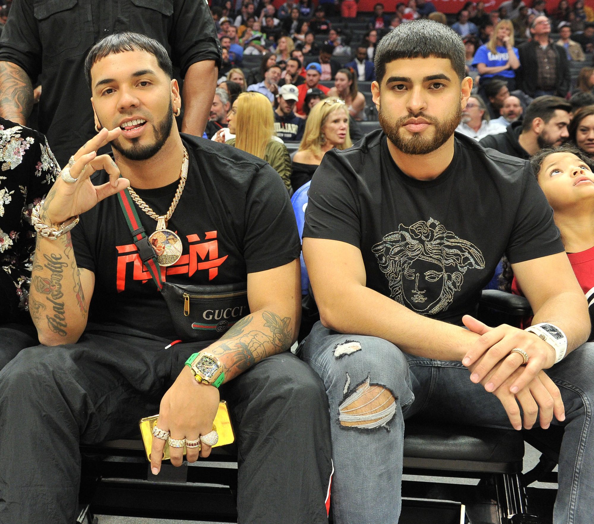 Anuel y Fabrián Eli, su exrepresentante y cuñado de Arcángel Foto: People En Español