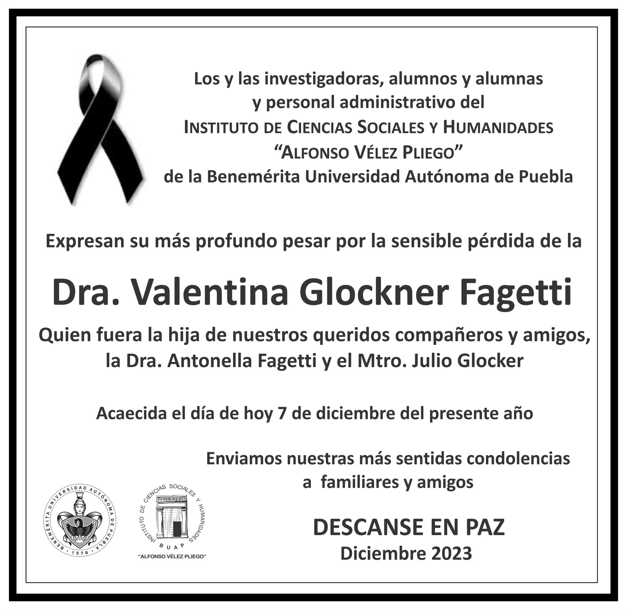 Comunicado del ICSyH sobre el fallecimiento de la antropóloga mexicana. Foto: Redes sociales