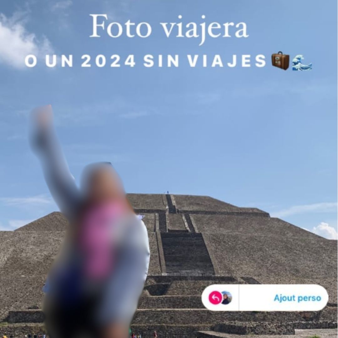 Ejemplo de una imagen sobre la tendencia 'foto viajera o un 2024 sin viajes' compartida en historia de Instagram. Foto: Redes sociales