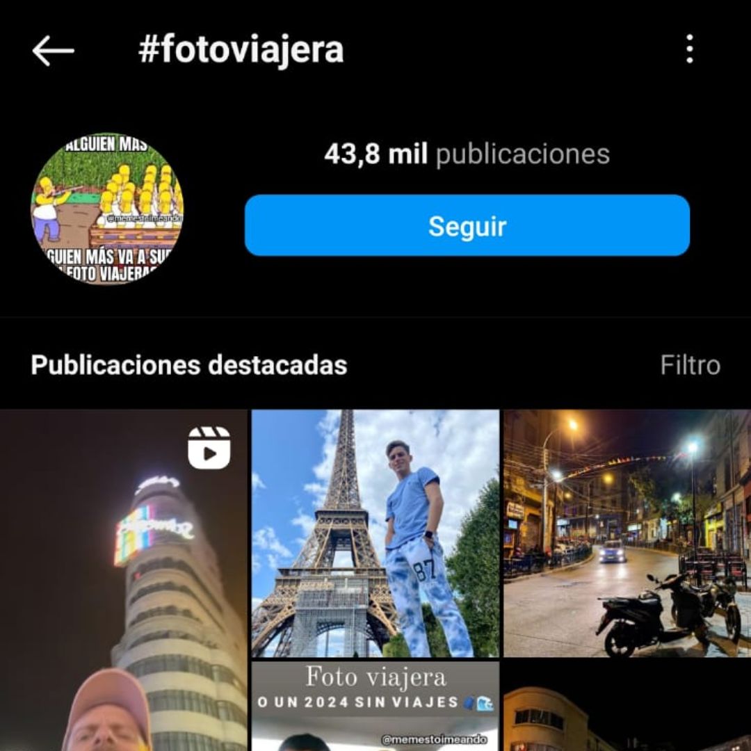Alrededor de 44 mil publicaciones se han realizado sobre la tendencia de la foto viajera en Instagram. Foto: Redes sociales