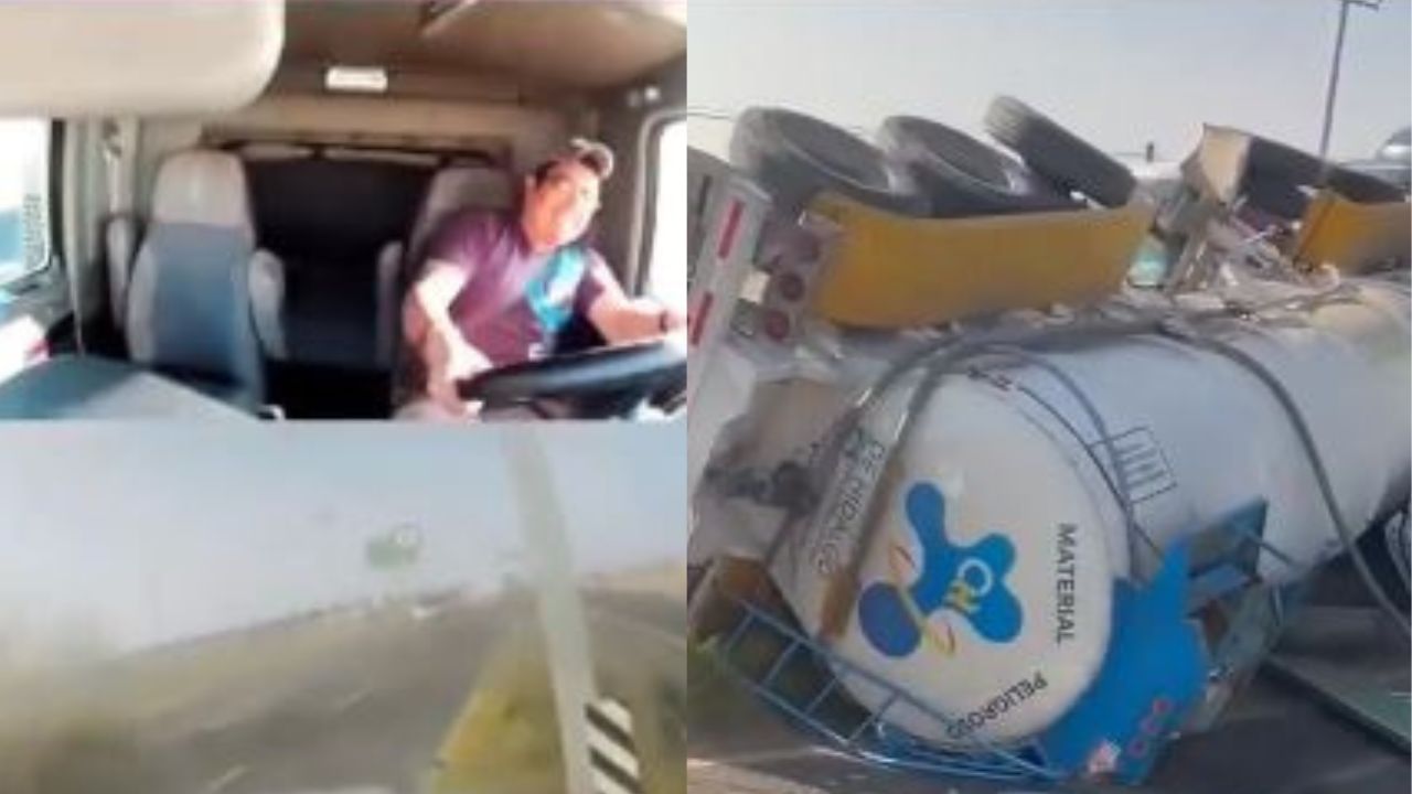 Imagen de ‘Maniobra brusca detectada’, sale a la luz impactante video de accidente de cisterna