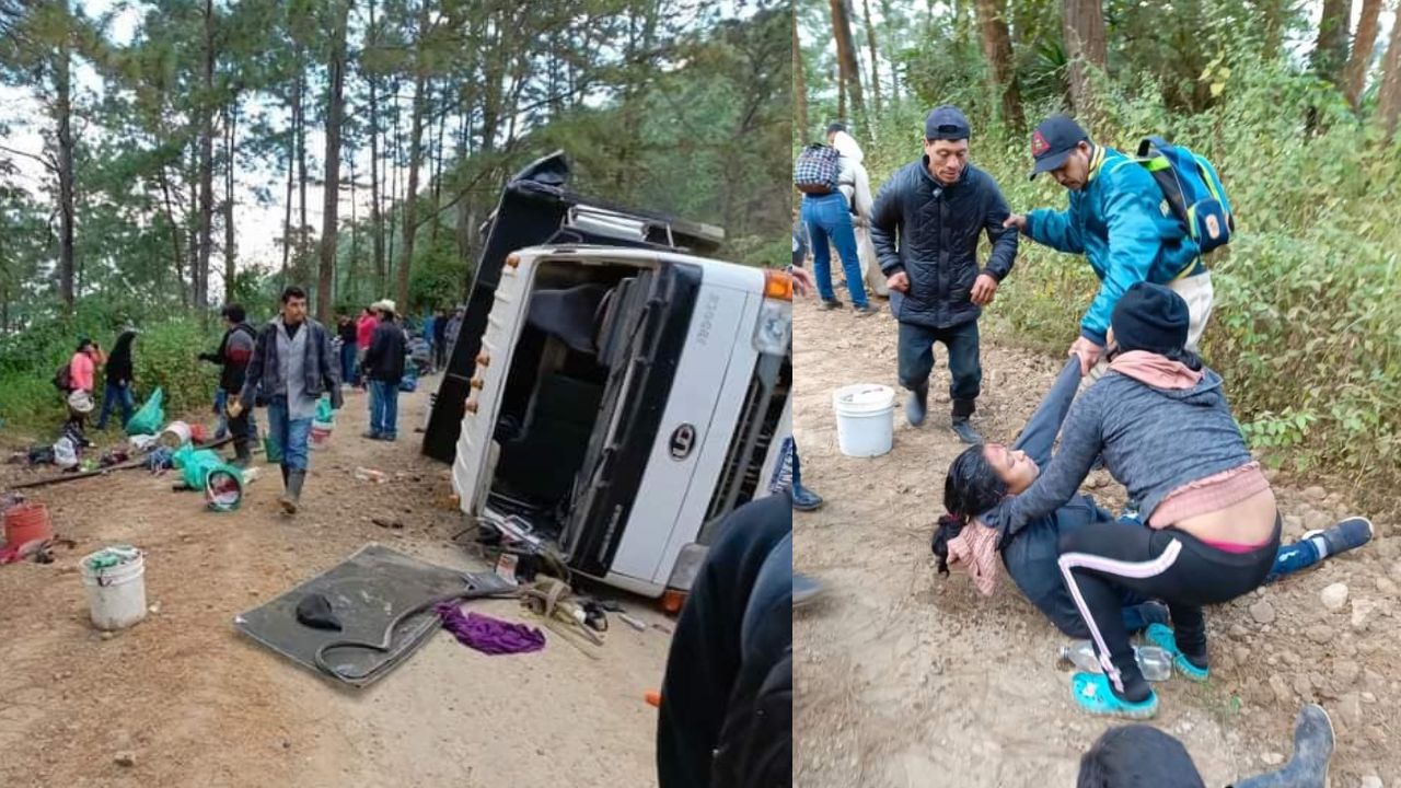 VIDEO: Camión con cortadores de café, incluidos niños, se vuelca en Copán
