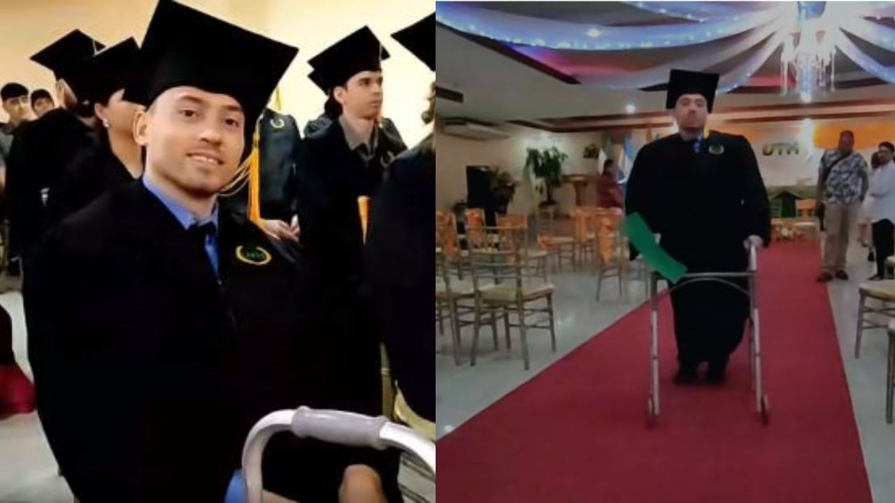 'Fue difícil, pero no imposible', hondureño con parálisis cerebral se gradúa de abogado