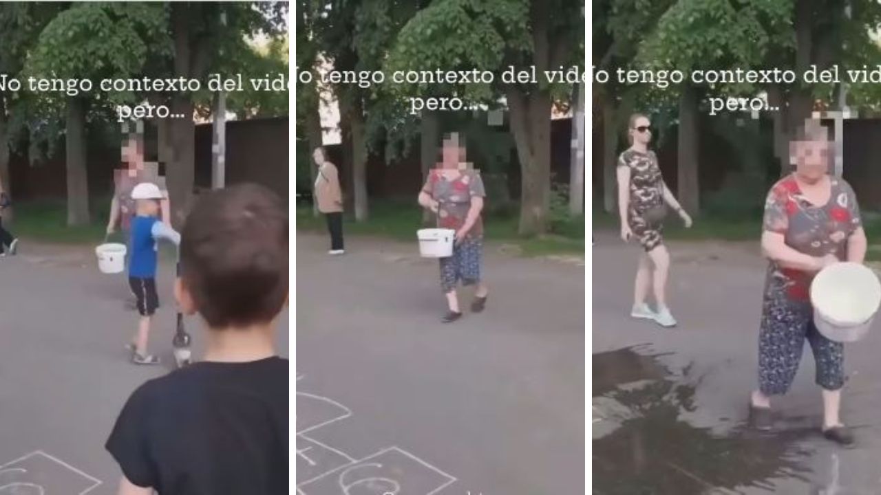 'Nunca falta una así', vecina borra con agua 'la rayuela' cuando niños jugaban