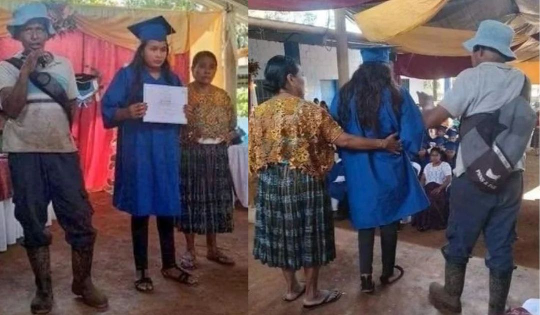 Imagen de 'No me lo podía perder', papá va a la graduación de su hija con ropa de trabajo