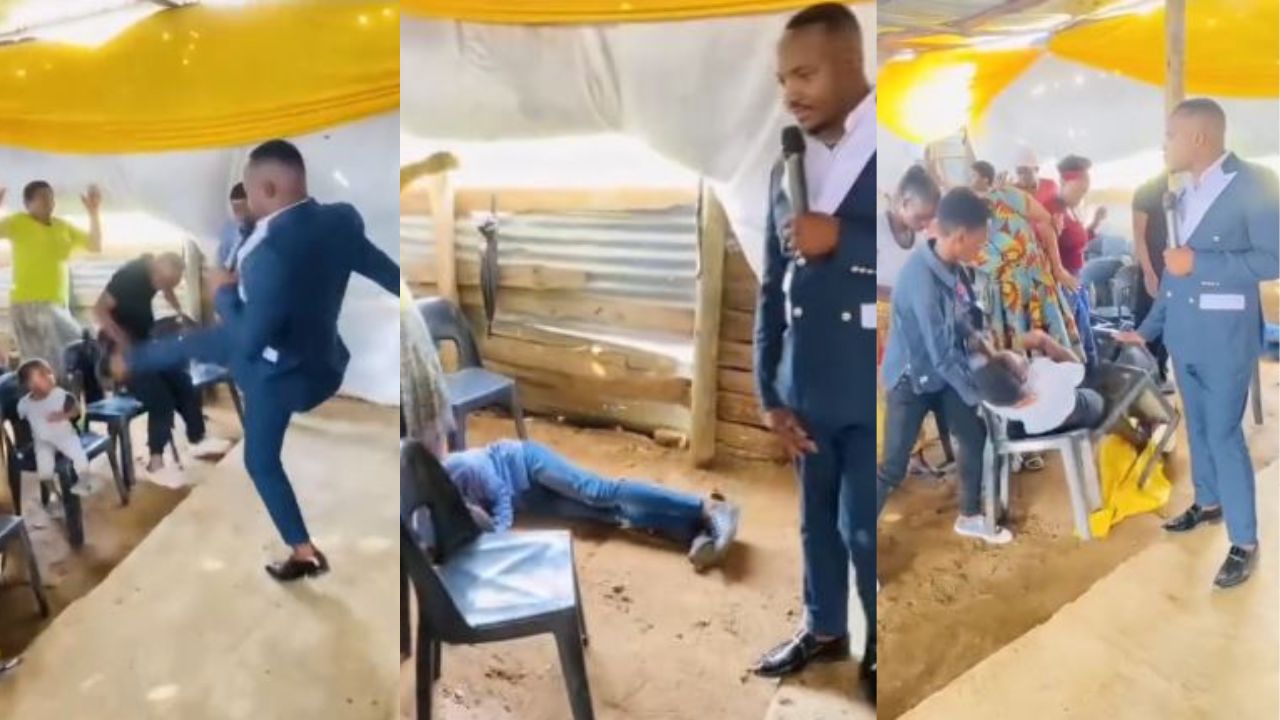 Imagen de Niño se asustó al ver que pastor tumbó de una patada voladora a feligrés en el culto