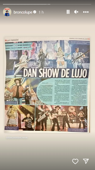 Última historia de Lupe Esparza en su cuenta de Instagram. Foto: Redes sociales