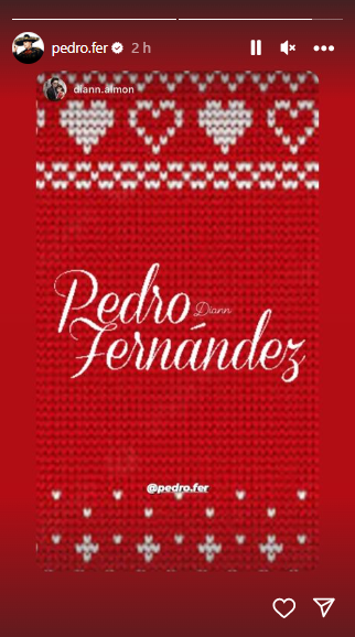 Última historia de Pedro Fernández en redes sociales. Foto: Instagram