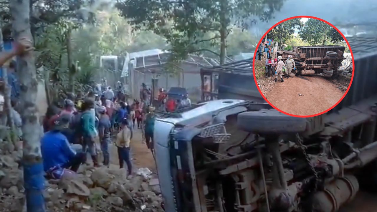 Al menos 15 personas resultaron heridas tras volcamiento de un camión en Dolores, Copán