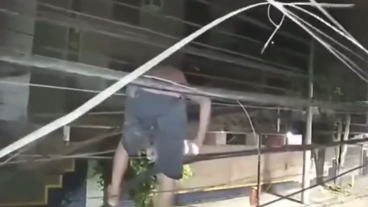 Captan a hombre cortando cables del tendido eléctrico