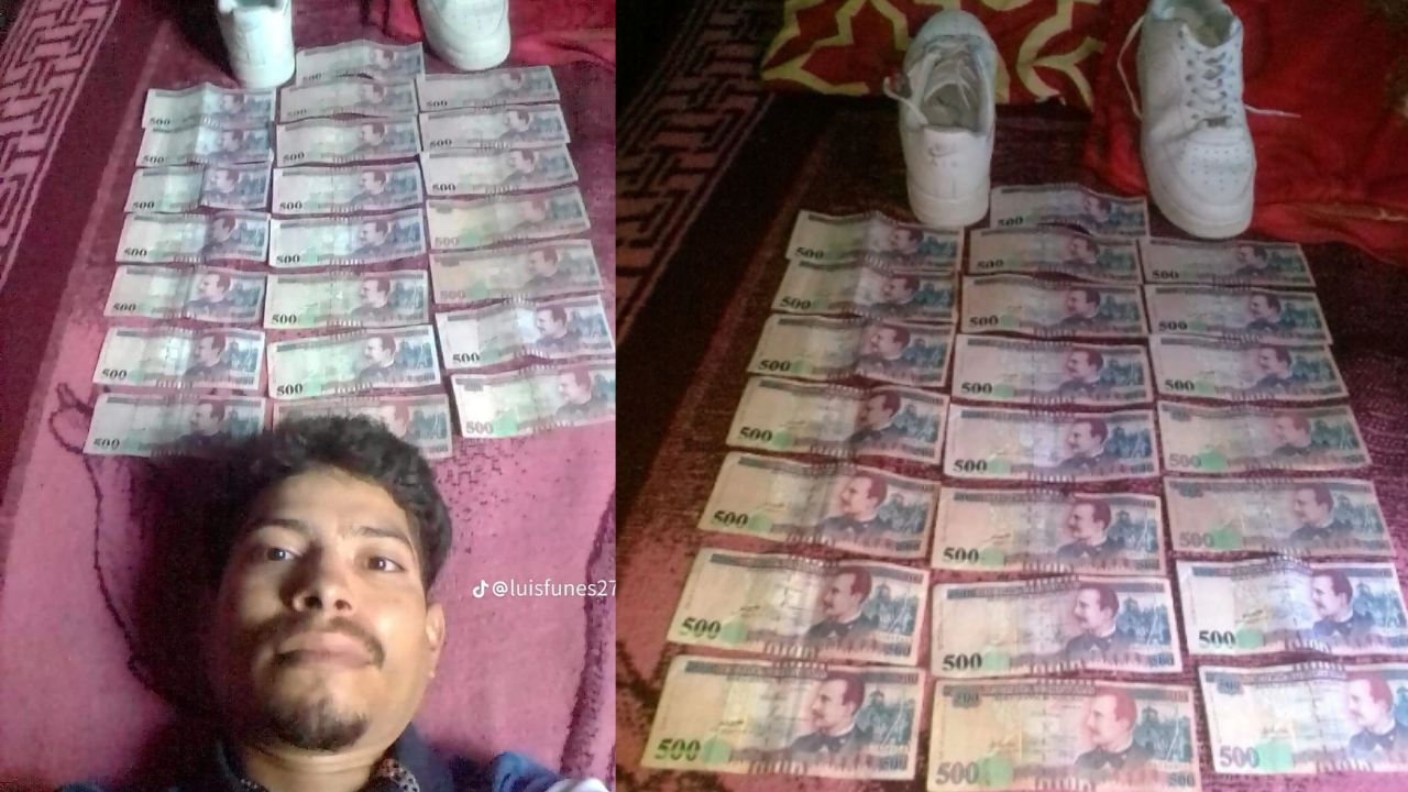 'Habrá señales': hondureño presume su dinero y tenis en redes sociales