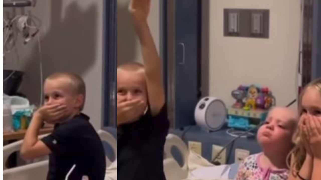 ¡Hasta las lágrimas !, la reaccionó de un niño al ser héroe de su hermana con cáncer