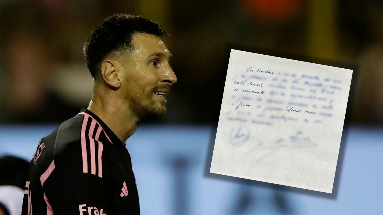 Subastarán servilleta con la promesa del Barcelona de contratar a Messi en el año 2000