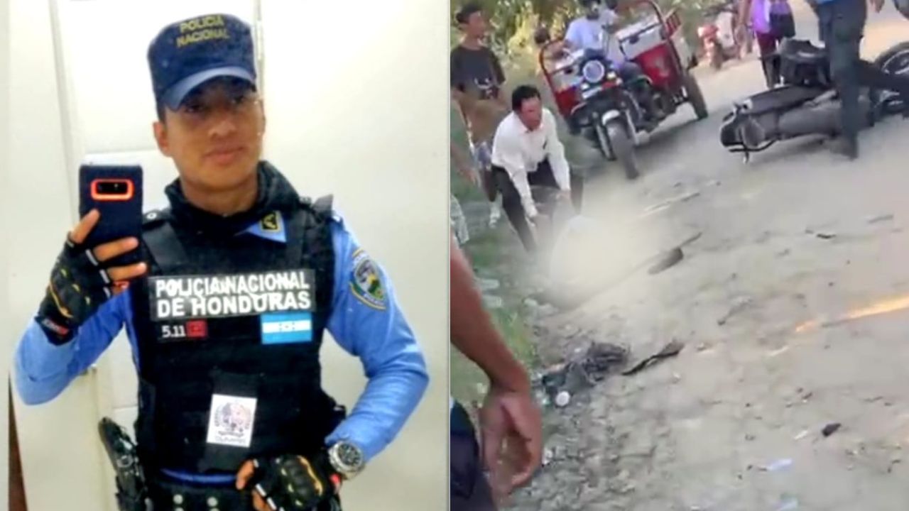 Policía murió en accidente vial en Tela; perseguía a un ladrón