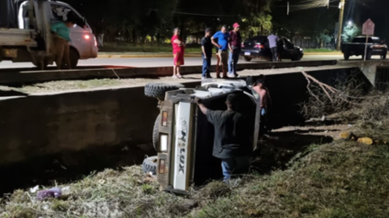 VIDEO: Hombre ebrio fue detenido luego de accidentarse en un vehículo robado
