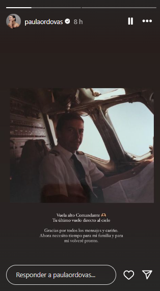 Historia de Paula Ordovás despidiendo a su papá en redes sociales. Foto: Instagram