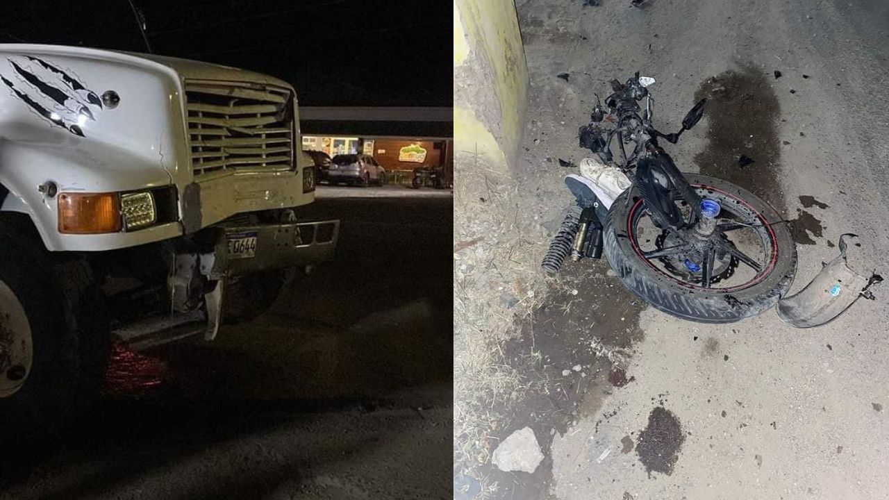 Padre, madre e hijo en moto sufren encontronazo con volqueta en Lempira