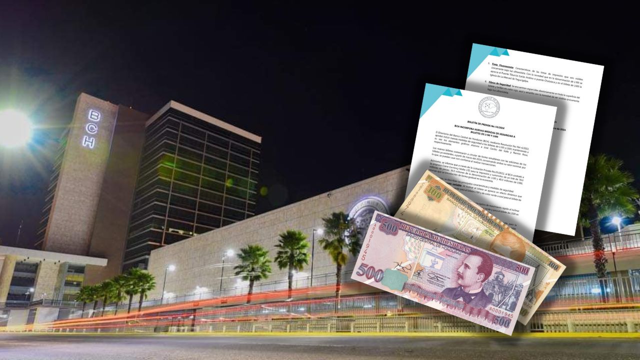 BCH anuncia emisión de billetes de 100 y 500 lempiras con nuevas medidas de seguridad