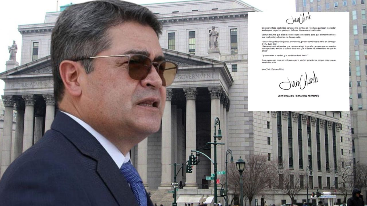 'Soy inocente': Juan Orlando Hernández envía carta a los hondureños a un día de su juicio