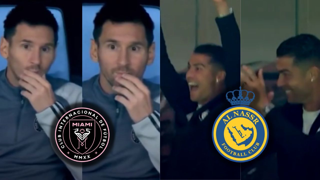 ¿Inesperado? Así fueron las reacciones de Cristiano y Messi en goleada de Al Nassr a Inter Miami