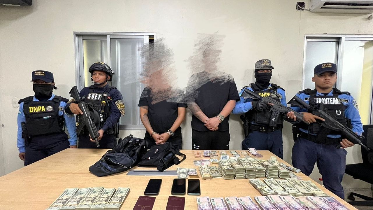 Detienen a dos colombianos en Honduras con L609 mil y $72 mil