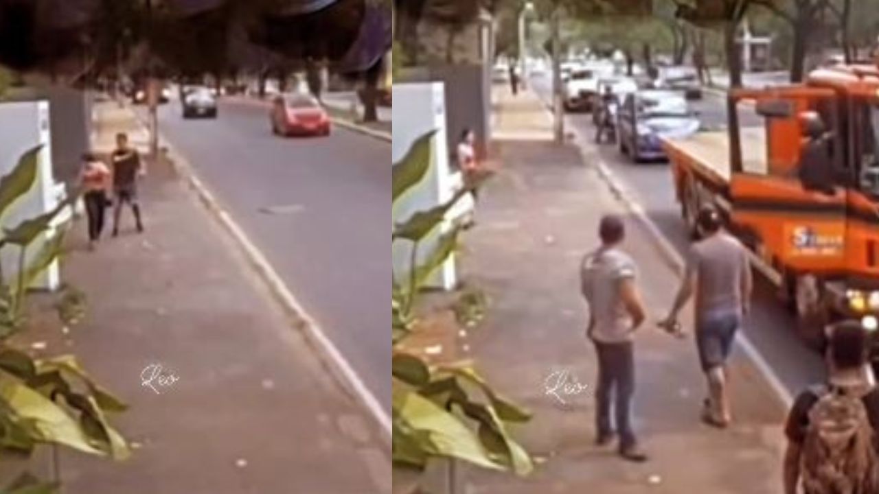 VIDEO: Hombres se unen para poner en su lugar a sujeto que golpeaba a su pareja