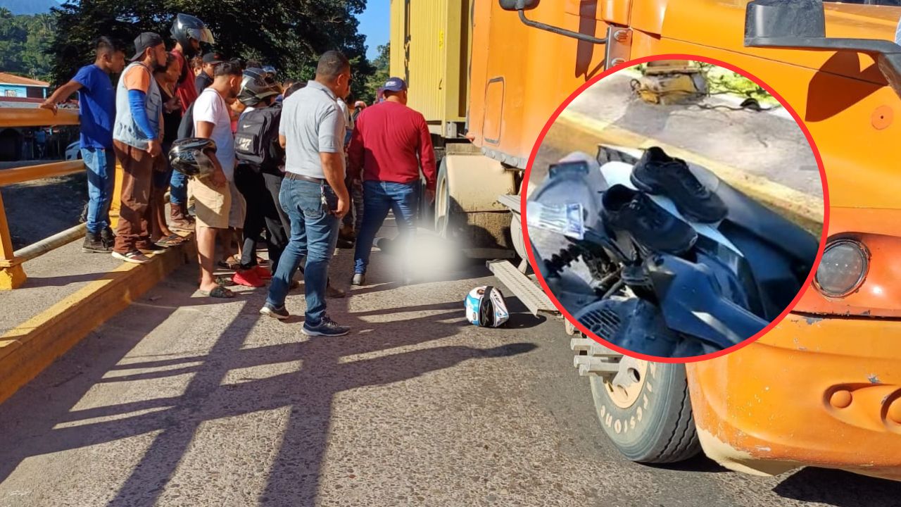 VIDEO: mujer motociclista muere arrollada por rastra en La Ceiba