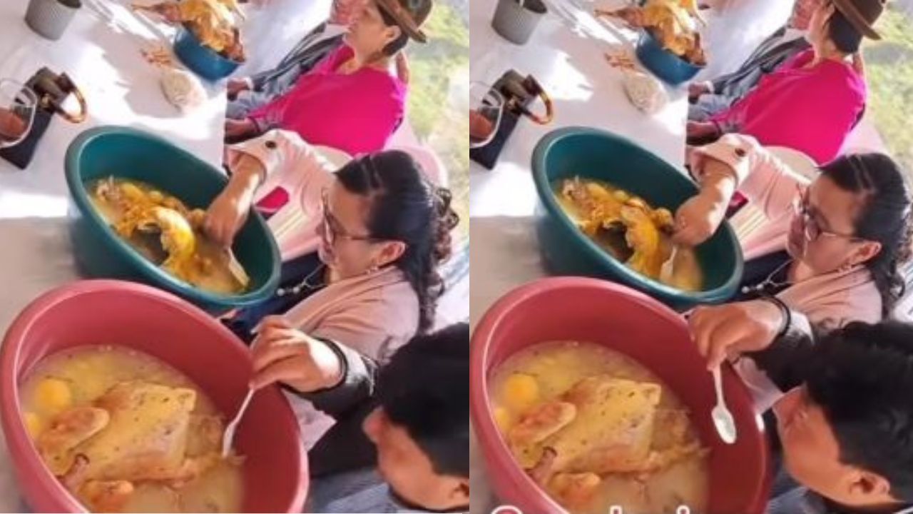 Una paila de sopa con un pollo entero: lo que le sirvieron a padrinos en una boda