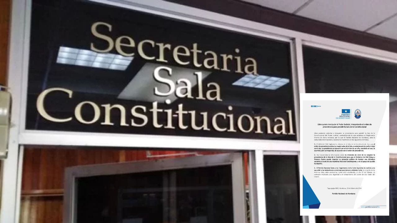 PN acusa a Libre de 'manipular' el Poder Judicial con la presidencia de la Sala de lo Constitucional