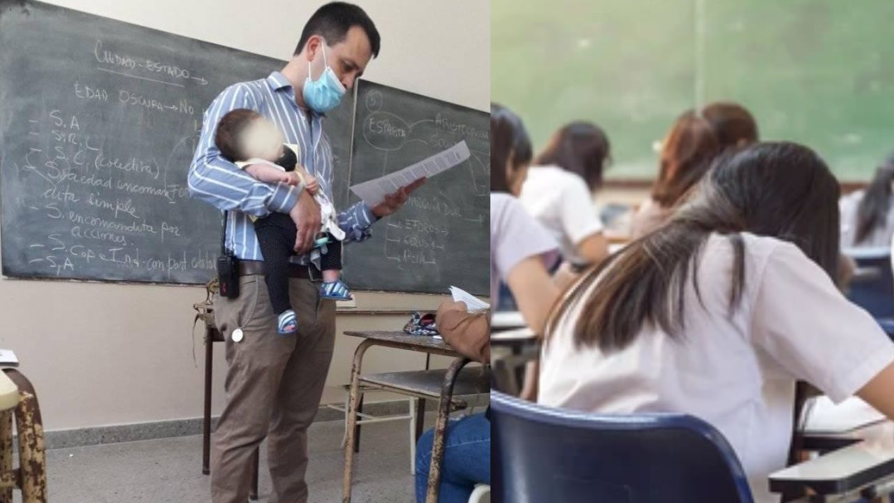 ¡Conmovedor! Profesor cuidó la bebé de una alumna para que pudiera estudiar