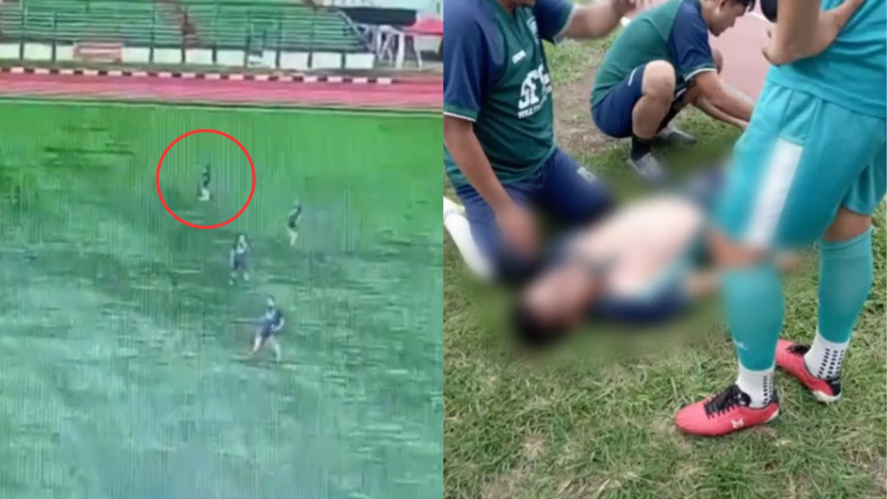 Vídeo revela cómo un rayo mata un jugador de fútbol en pleno partido en Indonesia