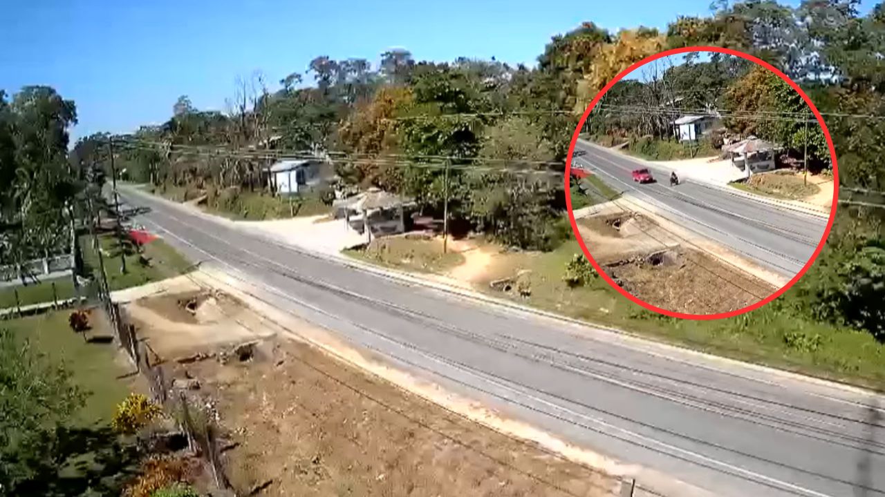 Vídeo capta accidente donde murió un motociclista en Omoa, Cortés